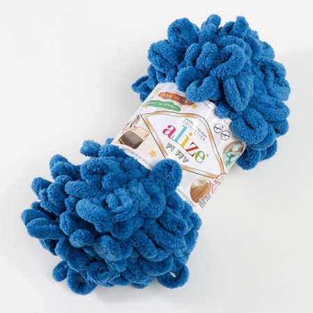 Yarn "Puffy" 100 % micropoliester 9m/100g (637 jeans)-1
