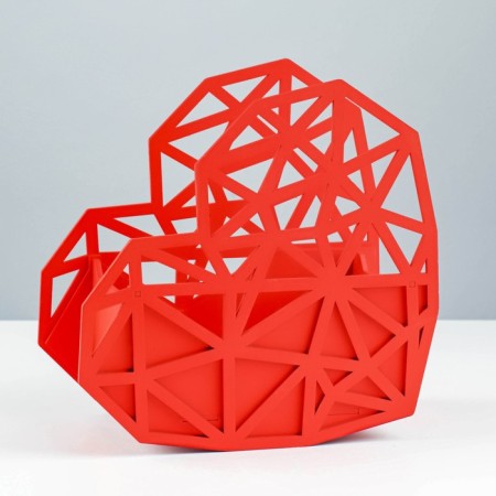 Kashpo wooden "Heart" 20x10x20 cm red-1