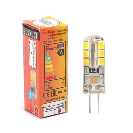LED LED Ecola Corn Micro, G4, 1.5 W, 4200 K, 320 °, 35x10 mm-2