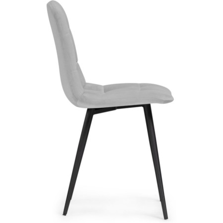 Stool on a metal frame chilli metal/velor, black/light gray 43.5x50x87.5 cm-2