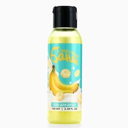 Shower gel, 100 ml, creamy banana aroma, Beauty Fox-1