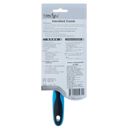 Delight comb, with rings, discharging 18/19 teeth 12/20 mm, black and blue-4