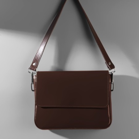 Handle for a bag, with carbines, 60 ± 1 × 2 cm, brown color-3