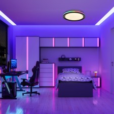 Ceiling light Mantra Gamer, Led, 2000lm, 3000-6500k, 70 mm, black color