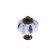 Handle button tundra, ceramic, painted with blue patterns