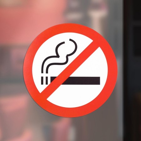Sticker sign “Smoking is prohibited”, 10 × 10 cm, red color-1