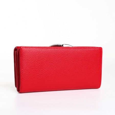 Women's wallet on magnet, red color-1