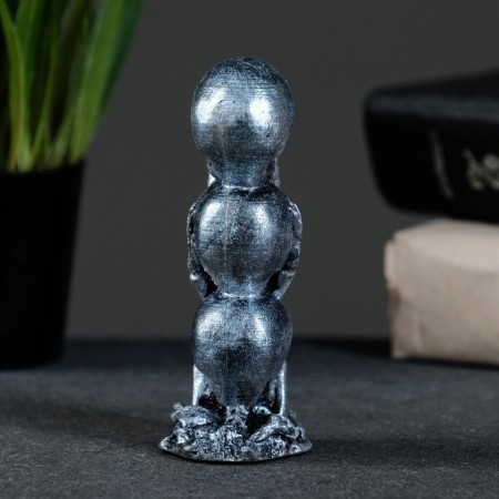 Figure "Three Skulls" aged silver, 10x4xx4cm-2