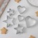 A set of forms for cutting the cookies of the share “heart, asterisk”, 6 objects, 7 × 13 × 1.5 cm, silver color