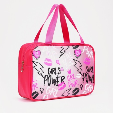 Lightning cosmetic bag, raspberry color