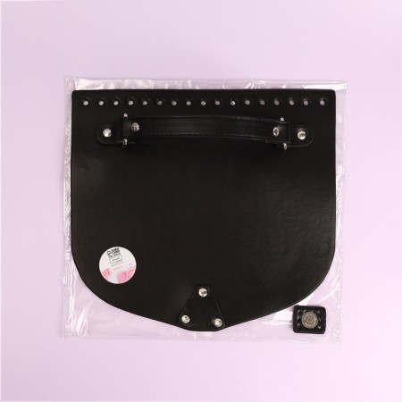 Clap for a bag, with a handle, on a magnetic button, 23 × 21 cm, black/silver color-6
