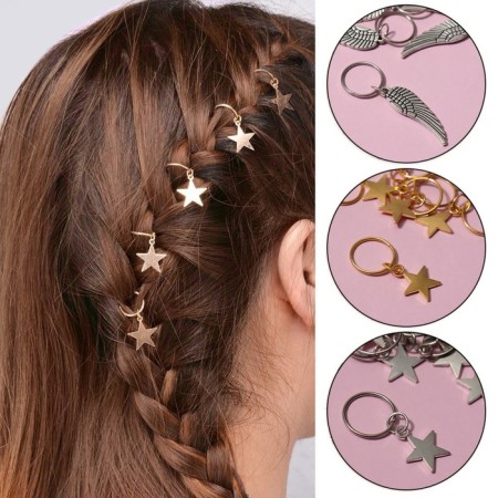 Hair piercing "Star", 2.8 × 1.3 cm, 10 pcs, silver color-3