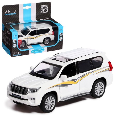 Metal machine Land Cruiser Prado 1:32, light and sound, doors, hood, baggage, inertia are opened