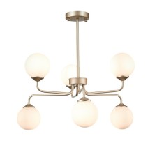 Suspension lamp ST LUCE. Sle106203-06. Redjino. 6x5 watts, G9 LED, 4000K, 66x66x35.5 cm, golden color