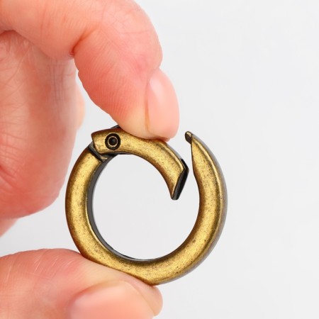 Carabin ring is flat, d = 20/28 mm, thickness - 4 mm, 5 pcs, bronze color-2