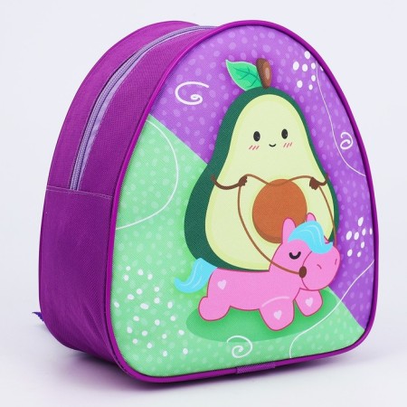Baby backpack for a girl "Avocado on Pony", 23x20.5 cm-1
