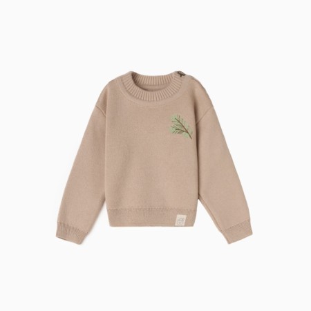 New Year. Jumper knitted baby I "spruce branches" growth 74-80 cm