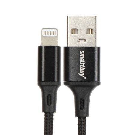 Cable Smartbuy S14, Lightning - USB, 3 A, 2 m, fast charging+data transfer, black-1
