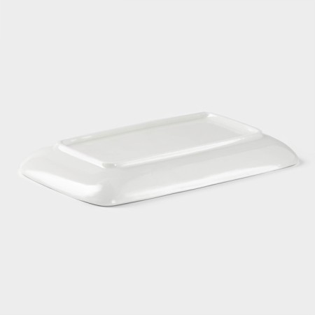 Porcelain rectangular White Label, 20 × 12.5 cm, white color-2