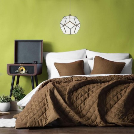 Cover with pillowcases "Kim", size 230x250 cm, brown color-1