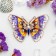 Brooch "Butterfly" mosaic is small, colored in gold