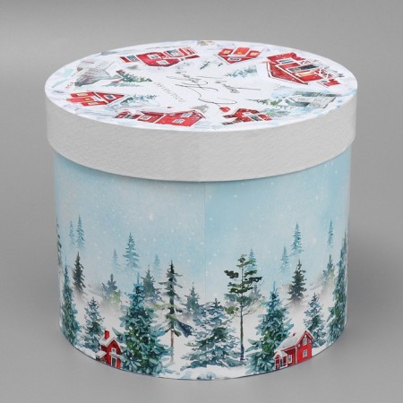 Box Gift round "Congratulations", 15 x 18 cm, New Year-3