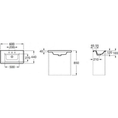 Rosa The Gap Plus Unik 60 327472000, 600 x 440 mm, furniture, overflow, white-1