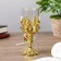 Climber Plastic, glass for 1 candle "rose" glass on the leg gold 13x6x6 cm