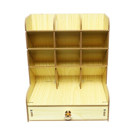 Organizer-Claus desktop DEVENTE. Academy 21 x 15 x 25.5 cm, MDF, natural, cardboard box-2
