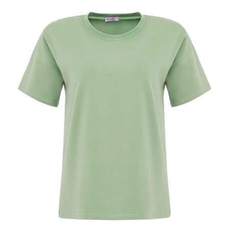 T-shirt female plain Minaku Regular Fit: olive color, river 42-6