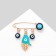 Pin-shaped “Peace, Hope, Love”, 3 pendants, Hams's hand, 3.5 cm, blue-blue color in gold