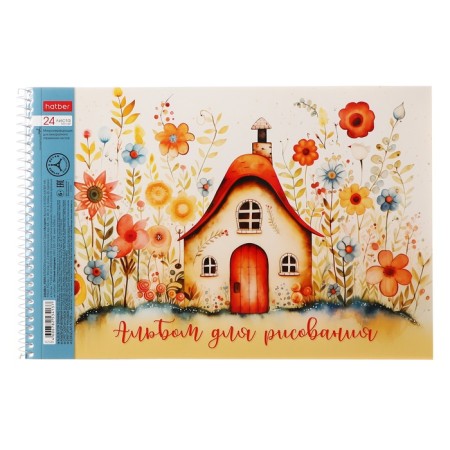 Album for drawing A4, 24 sheets on the crest "Assorted. Issort No. 3", covered cardboard, perforation, block 100 g/m2, mix-4