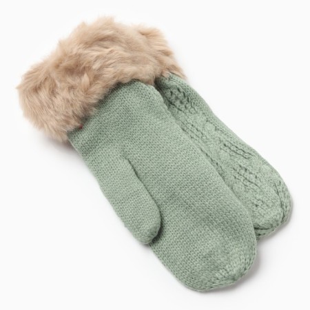 Mittens female, green color, size 25-1