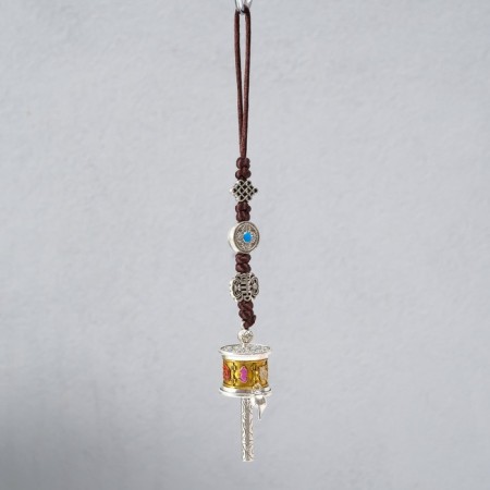 Suspension Metal "Prayer Wheel Nine Bagua palaces" 3x2.5x20 cm