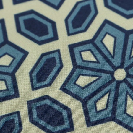Payer satin fabric, width 150 cm, blue-beige color-2