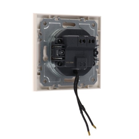 Tot Matte Glass switch, 10 a, 1 cl., With backlight, hidden, glass, beige-3