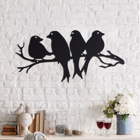 Panel "Swallows" Black, 39.1x19cm