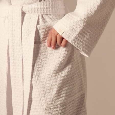 Waffle Women's bathrobe SL Home: Waffle "Blanc de Blanc", size XL, 100% cotton, 320 g/m2-4