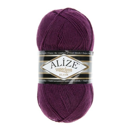 Yarn "Superlana Klasik" 25% wool, 75% acrylic 280m/100g (111 plum)-1