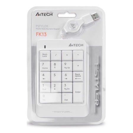 Numerical block A4Tech FSTYLER FK13 White USB SLIM for laptop-5