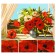 Picture on numbers with additional elements "Bouquet of poppies", 30x40 cm