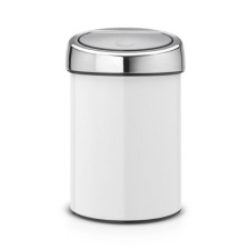 Garbage bucket Brabantia Touch Bin, Soft Touch system, white color, 3 liters