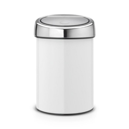 Garbage bucket Brabantia Touch Bin, Soft Touch system, white color, 3 liters