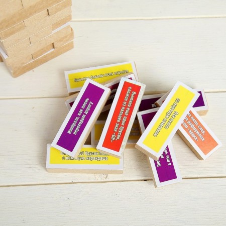 Falling Tower, Jenga "Tagging Party", 54 Bruska with Fantami, 30 x 8 cm-1