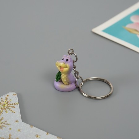 Polystone keychain "Snake with Christmas tree" mix 2x1.5x2.5 cm-4