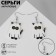 Acrylic earrings "Ghost" cats, black and white color in silver