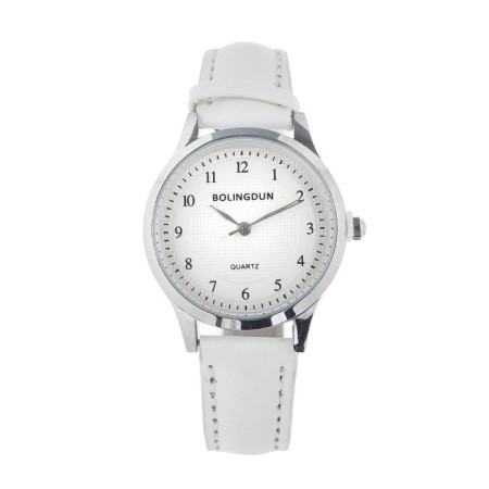 Women's watch-quartz watch "Bolingdun", D-3 cm, eco-leather strap, white