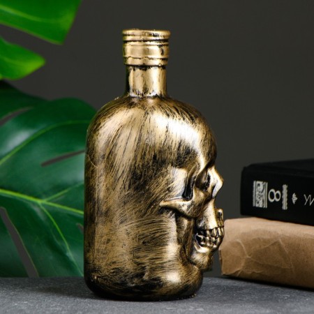 Pig a piggy bank "Antique skull bottle-1