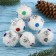 Set of balls plastic D-4 cm, 6 pcs "Fluff with flowers" white