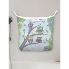 Organizer in a bathtub on suction “Owls on branches”, for storing toys and trifles, size 33x39 cm